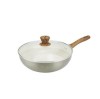 Chinese ceramic coating Non stick  Aluminum Wok metallic painting cooking pot induction bottom