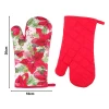 christmas red floral pattern pigment printed cotton oven mitt