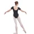 Import CL00130  Short Sleeve Pinched Front Black Ballet Leotard  Mid Back Ladies Dance Wear from China