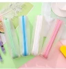 Classic cute Korean Frosted translucent school student zipper pencil bags pen case stationery supplies