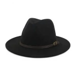 Classic Weekender Lisianthus Wide Brim Floppy Panama Hats, Belt Buckle Fedora Hat for Women