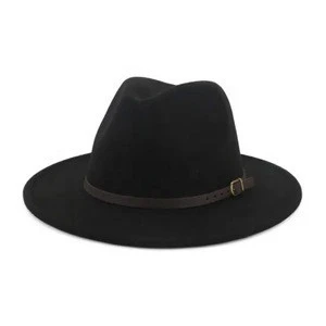 Classic Weekender Lisianthus Wide Brim Floppy Panama Hats, Belt Buckle Fedora Hat for Women