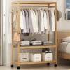 CLOTHES HANGER WHOLESALE floor coat corner rack wooden simple folding combination high and low coat wardrobe shelf