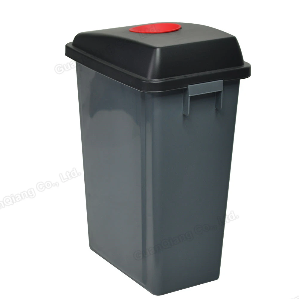 Comercial hotel classified dustbin waste bins 60l recycle garbage can trash bin plastic with  lid and base dolly