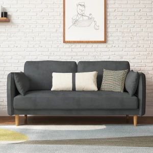 comfortable fabric furniture Athens Black iron ash Elegant Grey high quality home modern Living Room Home sofa