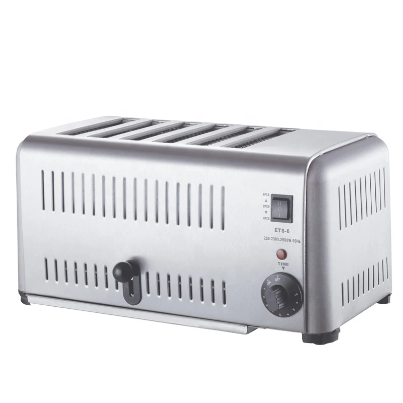 Commercial 6 Slice Pop Up Toaster, Stainless Steel Grill Toaster Machine