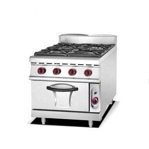 Commercial Kitchen Equipment Gas Range With  4 -Burner &amp; Gas Oven
