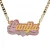 Import Copper Material Acrylic Double Plated gold initial letter hip hop personalised Custom made Name plate necklace jewelry from China