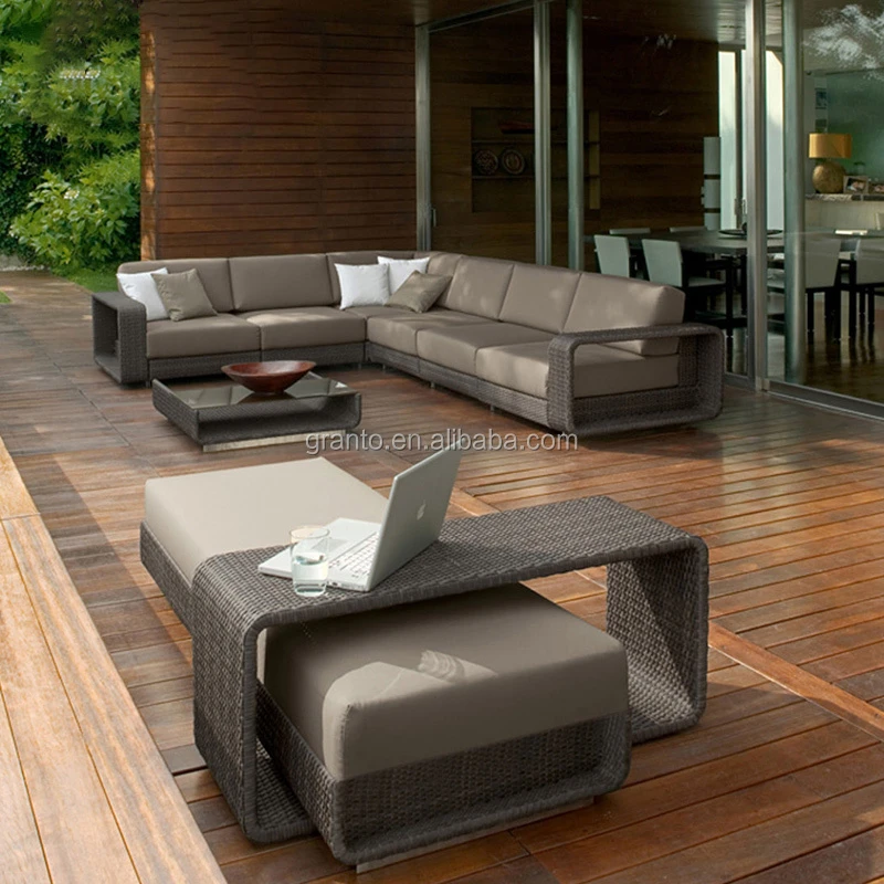 Cozy outdoor furniture garden rattan sofa set combination wicker sofa