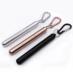 Craze Selling Tiny Size Portable Stainless Steel Straw Reusable Polished Keychain Straw