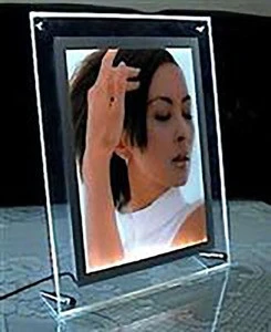 Crystal Slim LED Panel Light Box Acrylic Counter Top Photo display with base
