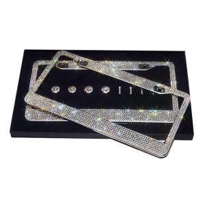 Custom Colorful USA Size License Plate Frame with Gems Fancy Bling DIY Accessories Australia Car Llicense Plate Frames