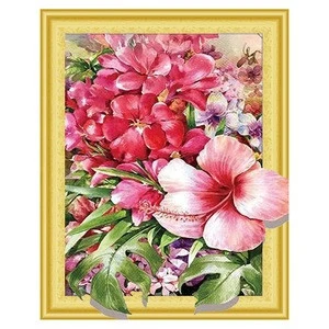 Custom flowers pictures Bright resin material diy 5d square diamond painting canvas