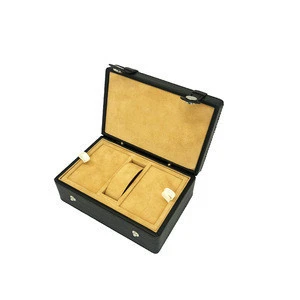 Custom Franck Muller Luxury Pu Leather Single Slots Watch case packaging wooden gift Unique Black rectangle watch box