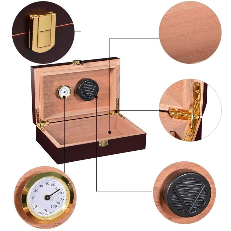 Buy Custom Frontmount Clasp Lock Cigar Humidor With Hygrometer And Humidifier, Holds 510