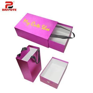 Custom large logo luxury printed cardboard sport shoe paper packaging box with handle
