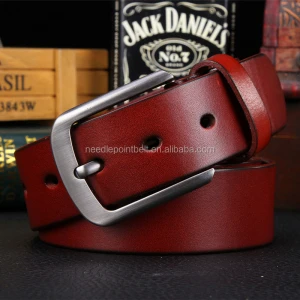 Custom Logo Metal Belt Buckle Real Leather Belt