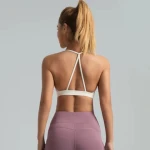 Custom logo Sports Fitness Yoga Wear Solid Colors Crisscross Sport Bra Workout Backless Bra High-Strength Running Yoga Bra