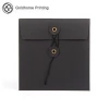Custom Made Gift Button and String Envelope Brown Kraft Paper Envelope With Logo Sinicline black custom luxury packaging paper