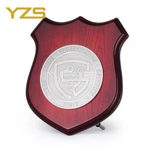 Custom metal wooden shield plaque