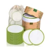 Custom Organic Reusable Bamboo Cotton Rounds Pads Microfiber Makeup Remover Facial Cleaning Pad