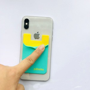Custom print Silicone cell phone case credit card holder wallet