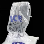 Custom Printed Food Grade Disposable Plastic 8lb Ice Cube Bag High Quality Cheap Drawstring Ice Bag