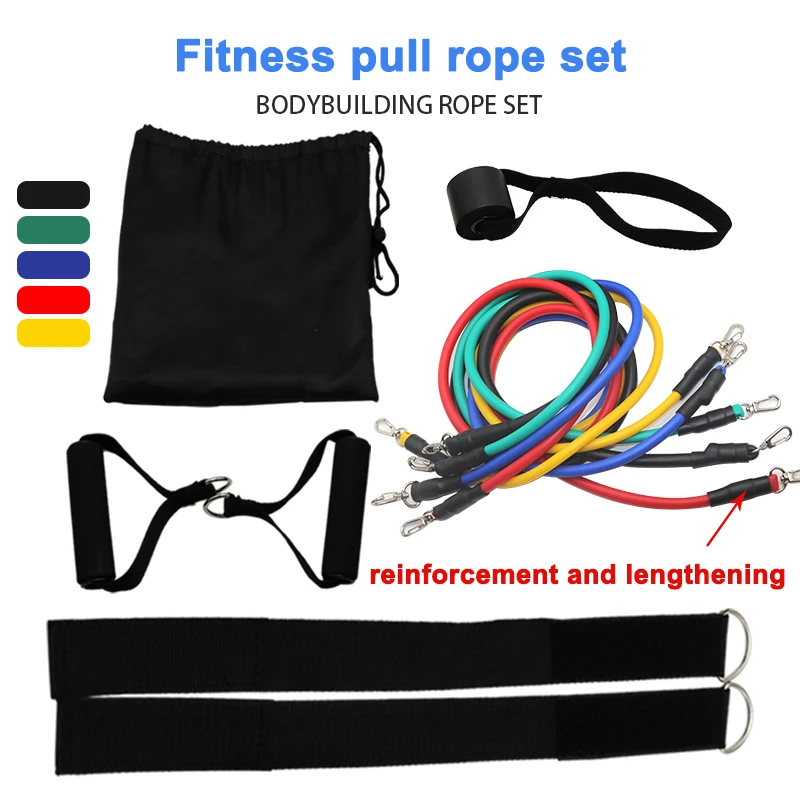 Custom Rubber Tubes Band Stretch Training Expanded Yoga Exercise Fitness Resistance Bands Set Exercise Bands Pull Rope