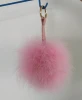 Custom size factory price fur ball chains bag pendant ostrich feather fur pom pom key chains