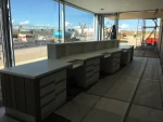 Custom sized office solid wood Reception Desk