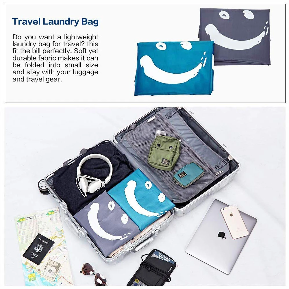 Customize logo washable dirty clothes organizer travel jumbo laundry hamper storage bag
