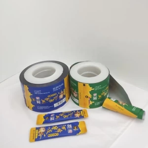customized design printing automatic honey package aluminum foil packing film roll plastic packaging  food packaging film