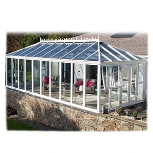 Customized Free Standing Aluminum Frame Winter Garden Sunroom Conservatory  Glass Garden House sunroom