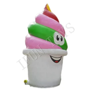 Customized Inflatable Ice Cream Cone with Air Blower / Giant Inflatable Ice Cream Model  for Outdoor Advertising