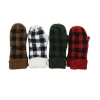 Customized Plaid Jacquard Mittens Hand Gloves Knitted Gloves For Cold Winter