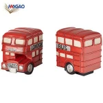 Customized Red Set Resin Book Stand Home Decor set London Bus Bookends