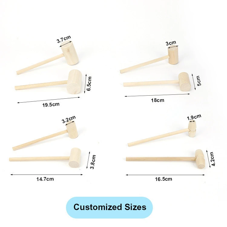 Customized Schima Wooden Seafood Crab Mallet Wood Hammer Mallet for Kids Craft