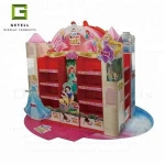 Customized supermarket pop up cardboard island display stand, combined display racks