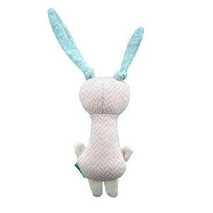 Customizes Soft Rabbit Plush Rattle Toy Baby Bunny Hand Bell Rattle Education Toys