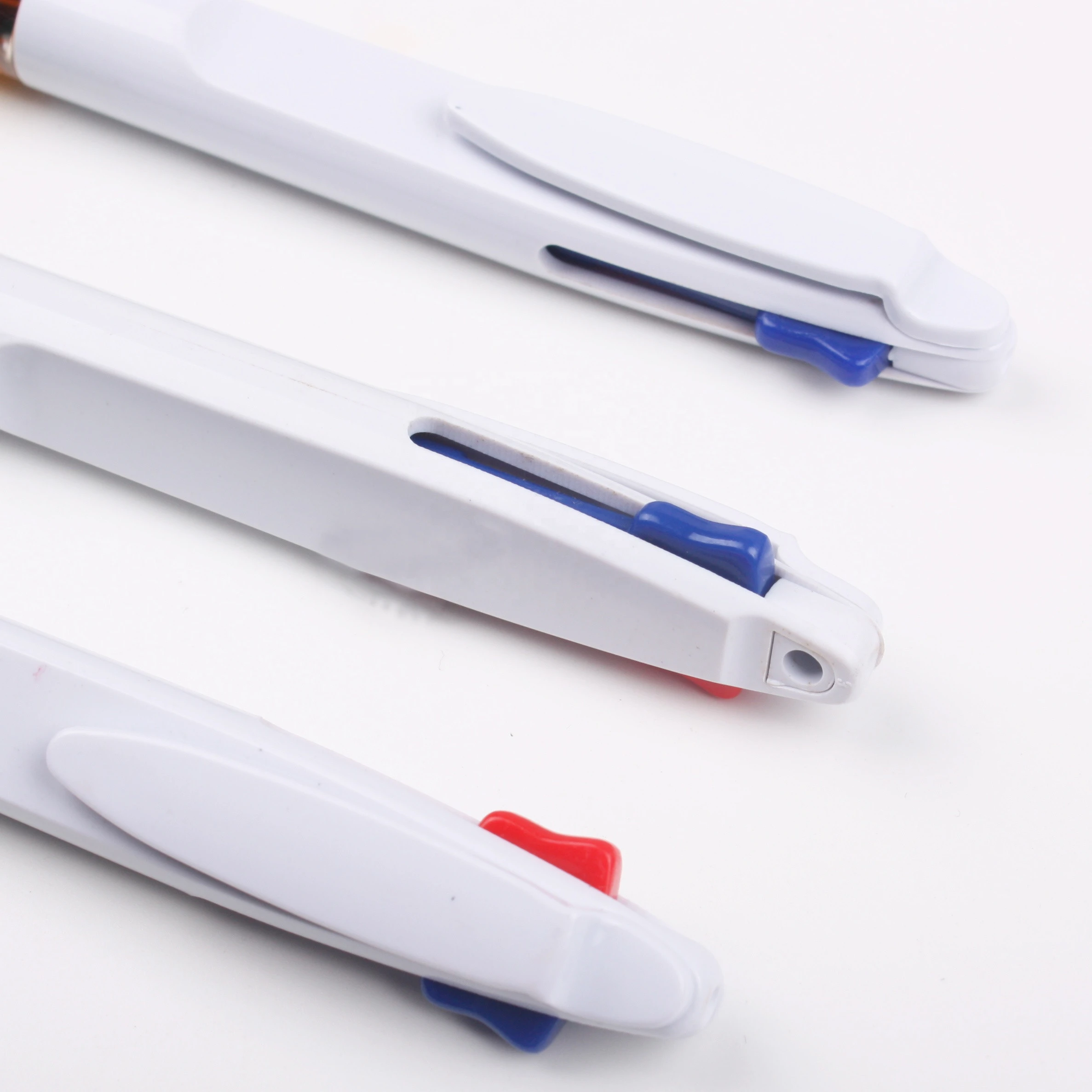 Cute 4 color multi-color custom pen 4 in 1 color plastic ballpoint pen for student school supplies