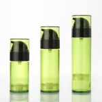 Cylindrical transparent green plastic AS Empty cosmetic 50ml 80ML 100ML airless skincare pump lotion bottle