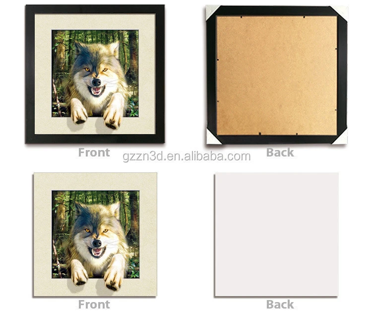 Decorative Animal Design 5D Pictures / Lenticular Image Printing Service PS Frame High Definition