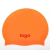 Design your own logo soft silicone swimming caps for man woman adult kids hat