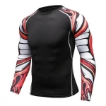 Design Your Own Sublimation Compression Shirt Bjj Rashguard Custom printed Mens Grappling MMA Rash Guard