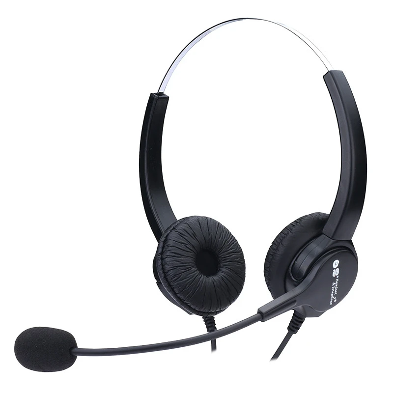 Dh635d dual ear microphone used in call center computer noise reduction USB headset with sound card