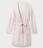 Dilly Fashion Ladies Knitted Knee Length Cardigan Robe Pure Cashmere Robe for Women
