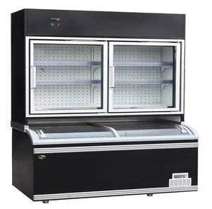 Dingfeng supermarket commercial combined cabinet top cool bottom frozen half freezer half refrigerator