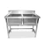 Import Dismounting Square Stand Double Bowl Wash Basin,kitchen Sink with Waterside Stainless Steel Rectangular 3 Years Modern GY-007-1 from China
