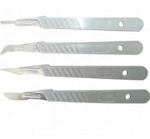 Disposable Stainless steel surgical scalpel with plastic handle
