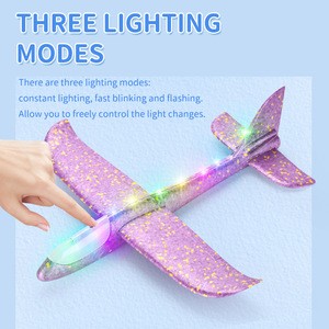 DIY Hand Throwing Lighting Foam Plane Glider Toy Summer Outdoor 48cm PET Foam Aircraft Model Glider Plane Toys For Children